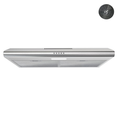 Streamline 30 in. Moncalieri Ductless Undermount 80 CFM Range Hood in Brushed Stainless Steel T-3367-1-DL